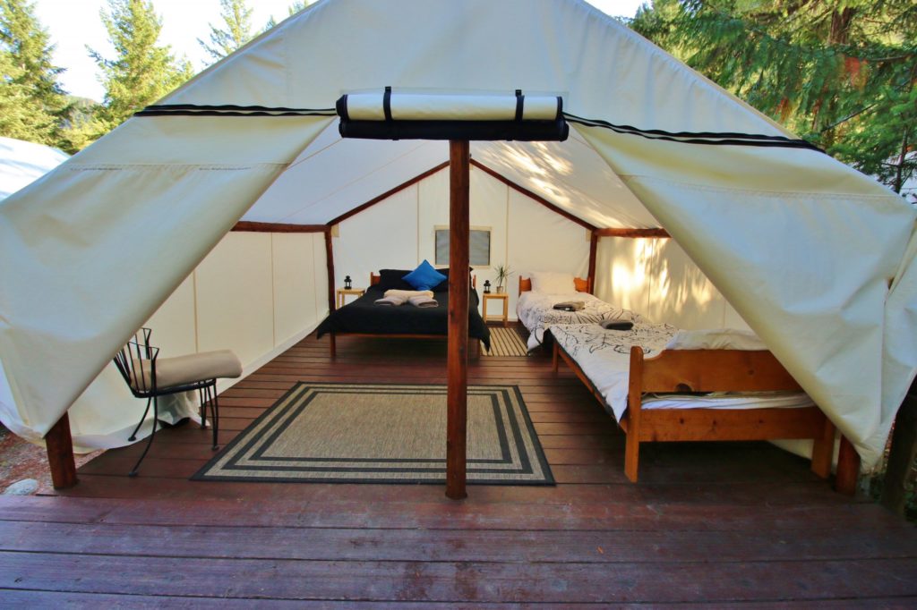 A luxury yurt that sleeps six.