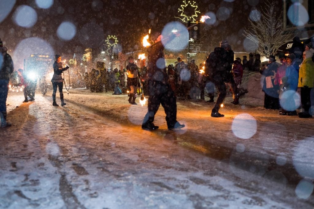 Revelers at the Rossland Winter Carnival. 