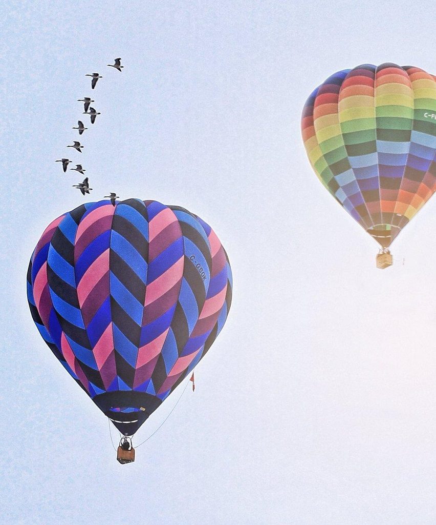 Hot air balloons at the Vernon Winter Carnival. 
