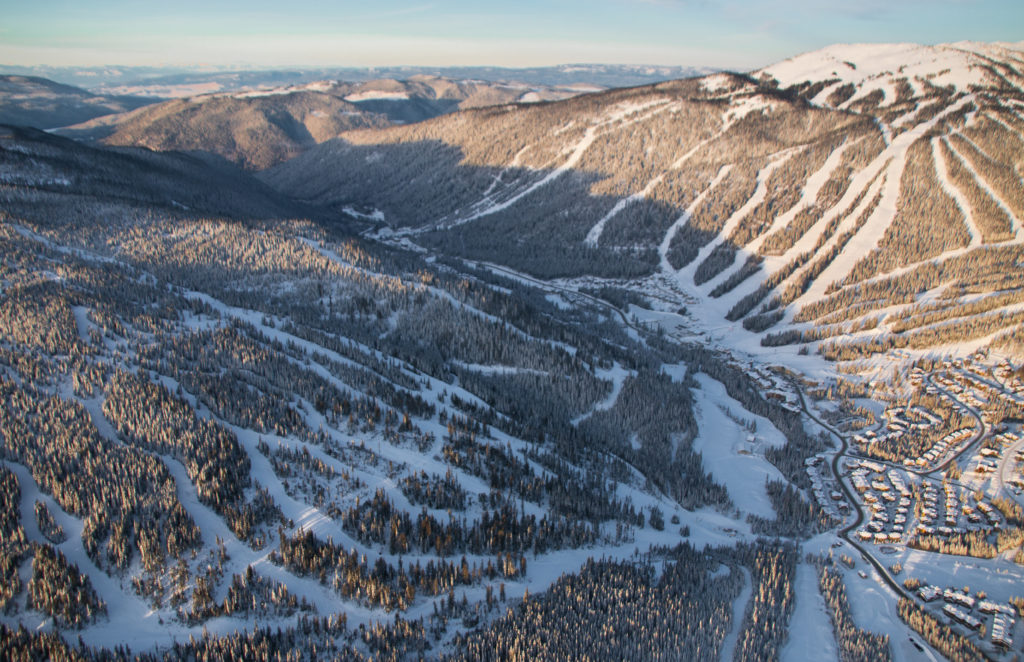 The terrain at Sun Peaks Resort is spread over three separate mountains. 