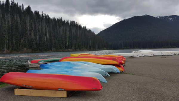 Canoe and kayak rentals on Lightning Lakes at E.C. Manning Provincial Park between Hope and Princeton