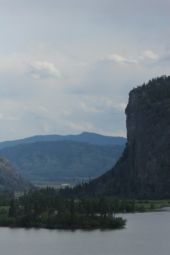 Densely forested mountains overlooking the ocean make up the McIntyre Bluff.