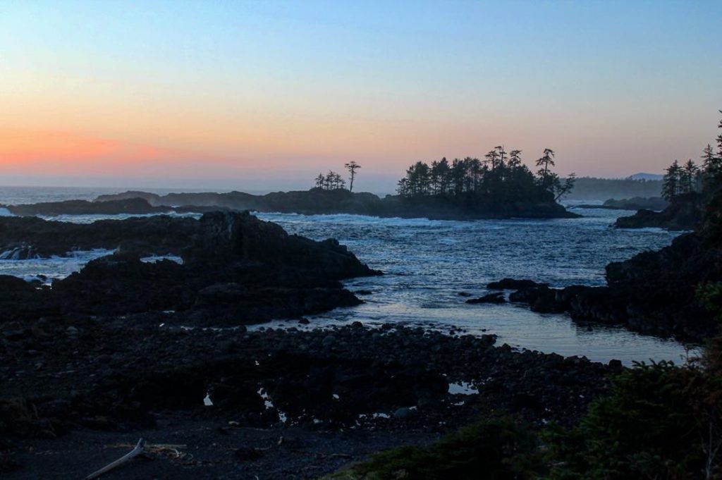 Sunset views along the Wild Pacific Trail in Ucluelet. 
