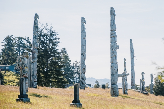 The Namgis Burial Grounds at Alert Bay off Vancouver Island.