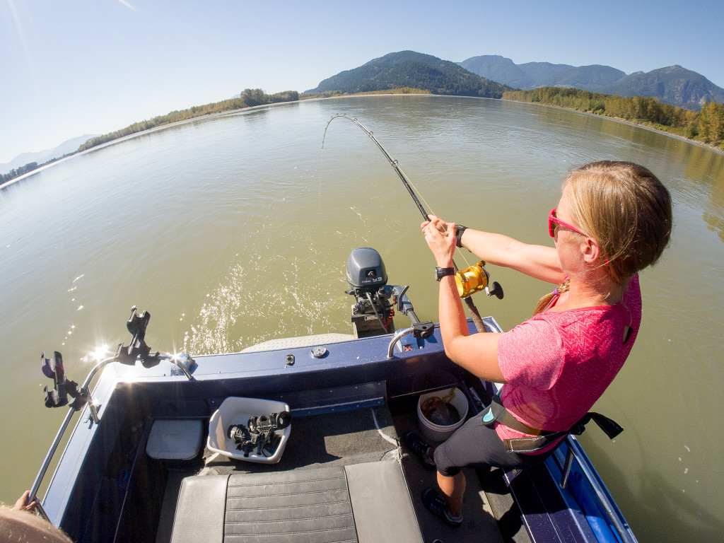 Sturgeon fishing on the Fraser River. 
