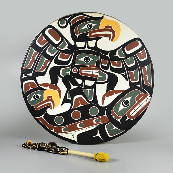The Thunderbird, Eagle and Killerwhale Drum by Kwakwaka'wakw artist Kevin Cranmer.