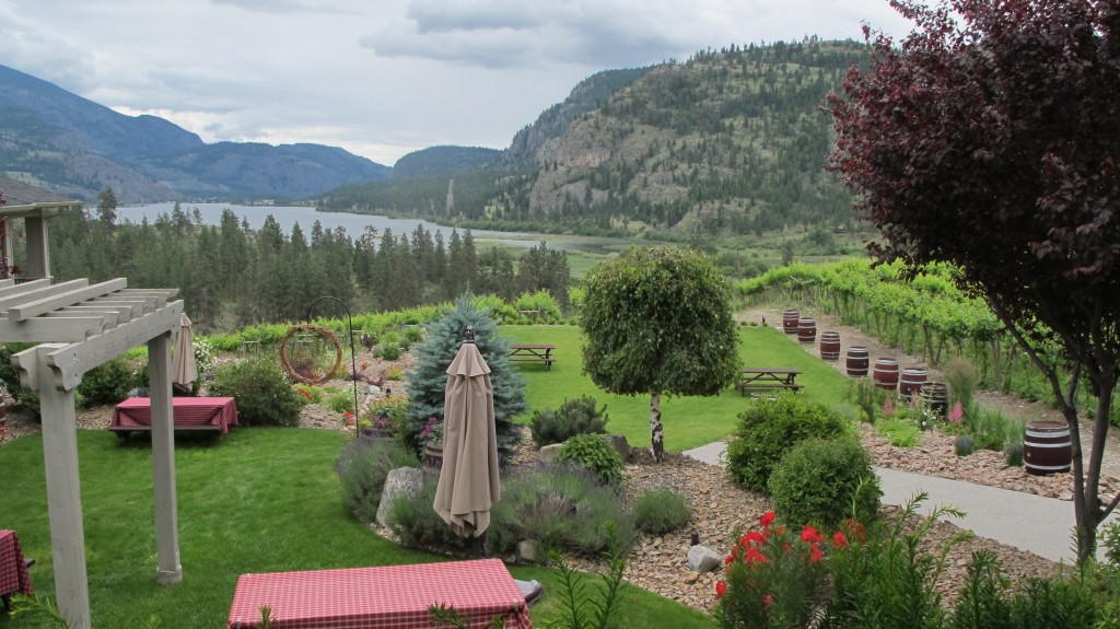 A meticulously landscape lawn with views of the water.
