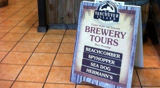 Sign at Vancouver Island Brewing in Victoria, BC. Photo: Joe Wiebe