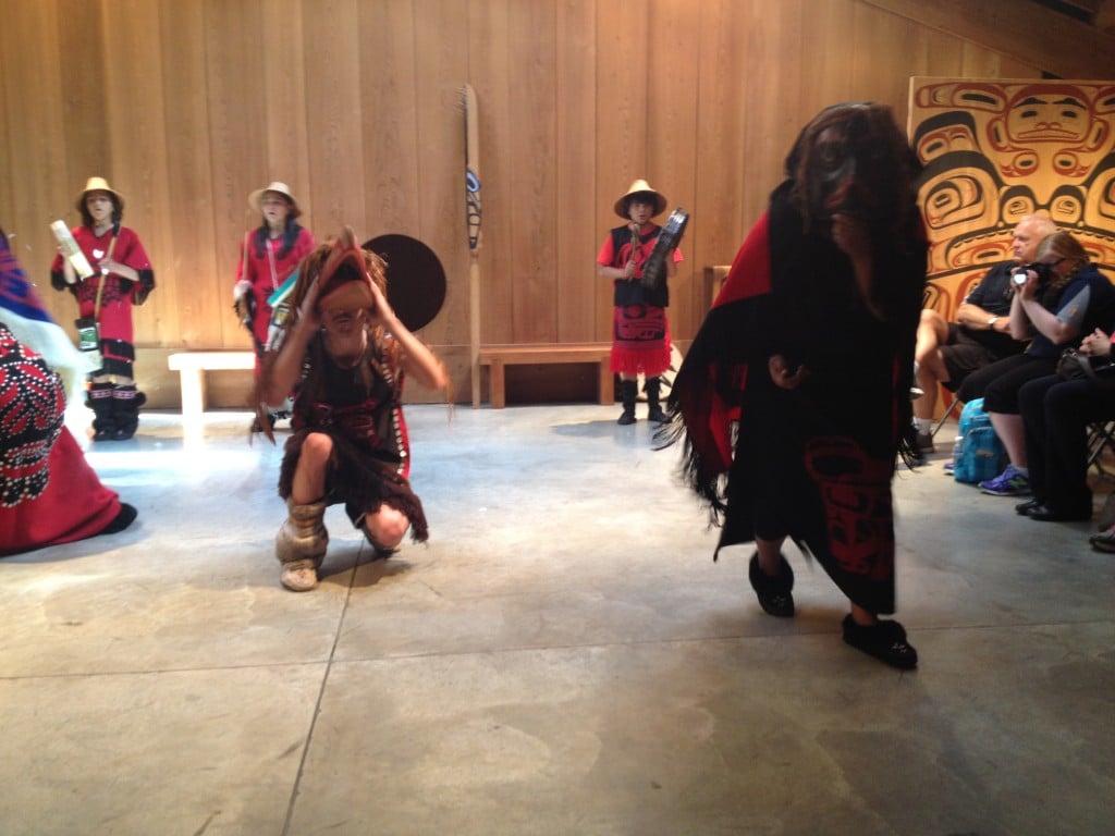 Watching the Gwiis’amiilgigohl dancers at the Museum of Northern British Columbia in Prince Rupert. Photo: Wendy Dyson