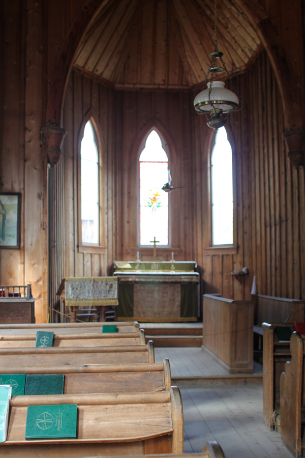 Interior of a church in Barkerville