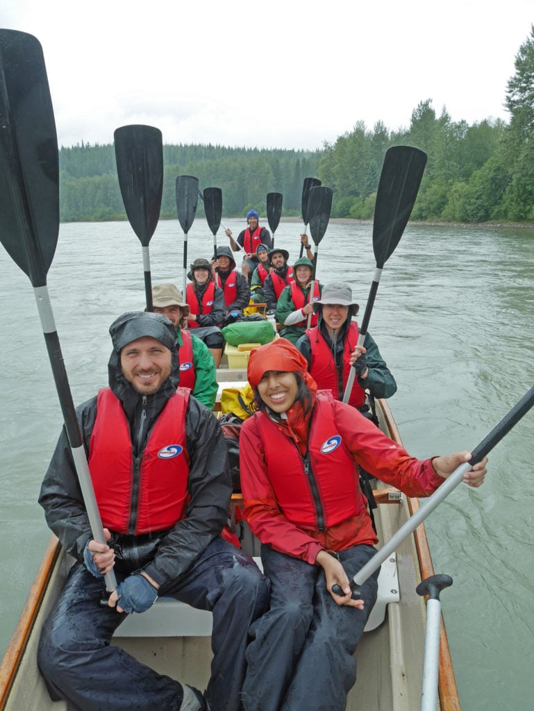 The group in the voyageur canoe.