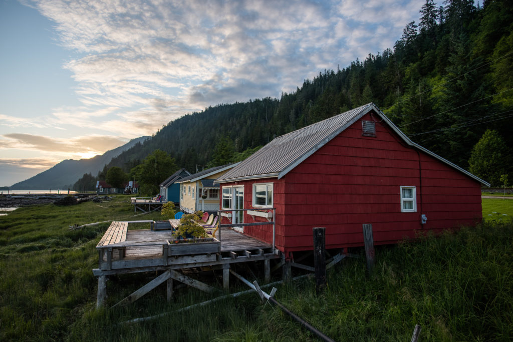 Colourful cabins at Cassiar Cannery in Port Edward.