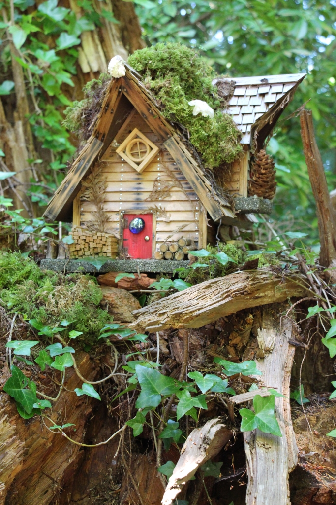 Fairy house at Milner Gardens and Woodland in Qualicum Beach on Vancouver Island