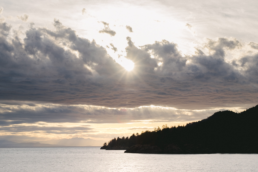 A cloudy sunset on the Southern Gulf Islands. 