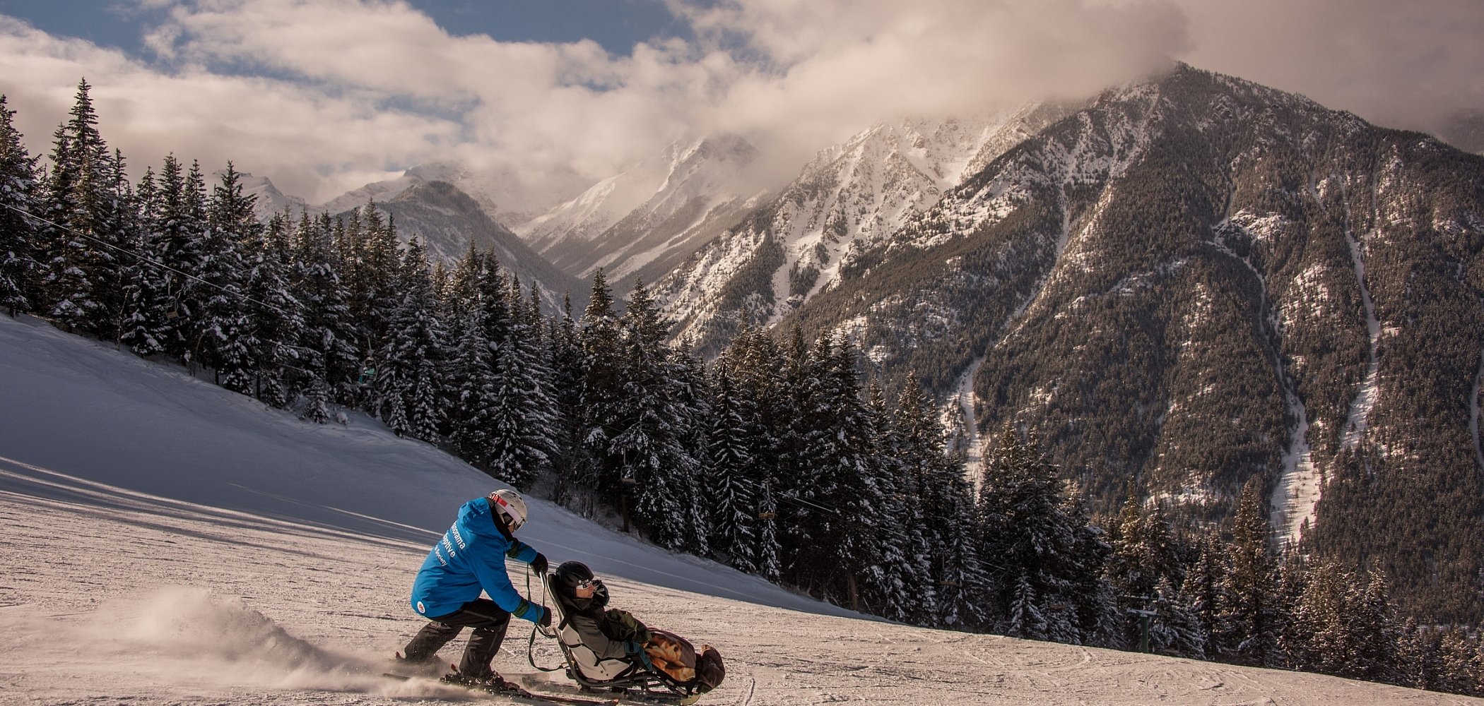 Adaptive skiing at Panorama Mountain Resort. An accessible ski experience at Panorama Mountain Resort.
