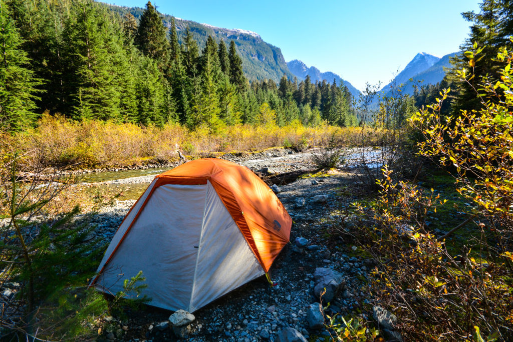 Camping in Strathcona Provincial Park.