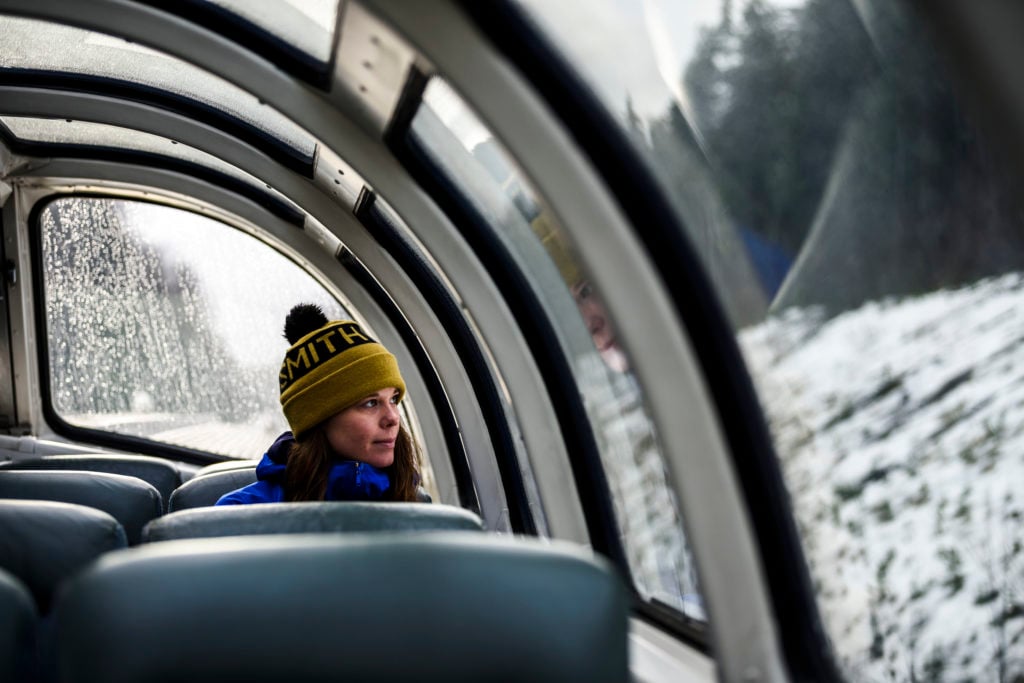 Dreaming of mountains on board VIA Rail Canada.