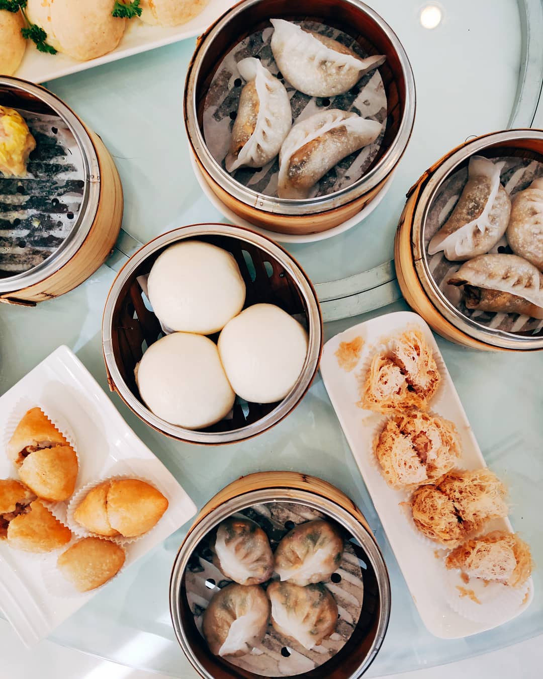 Table photo of a selection of dumplings