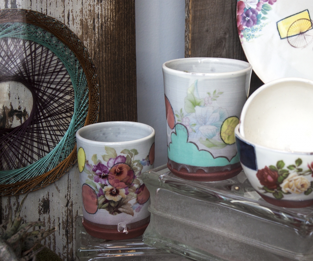 Ceramic ware in Hear Gallery's storefront in Nelson.