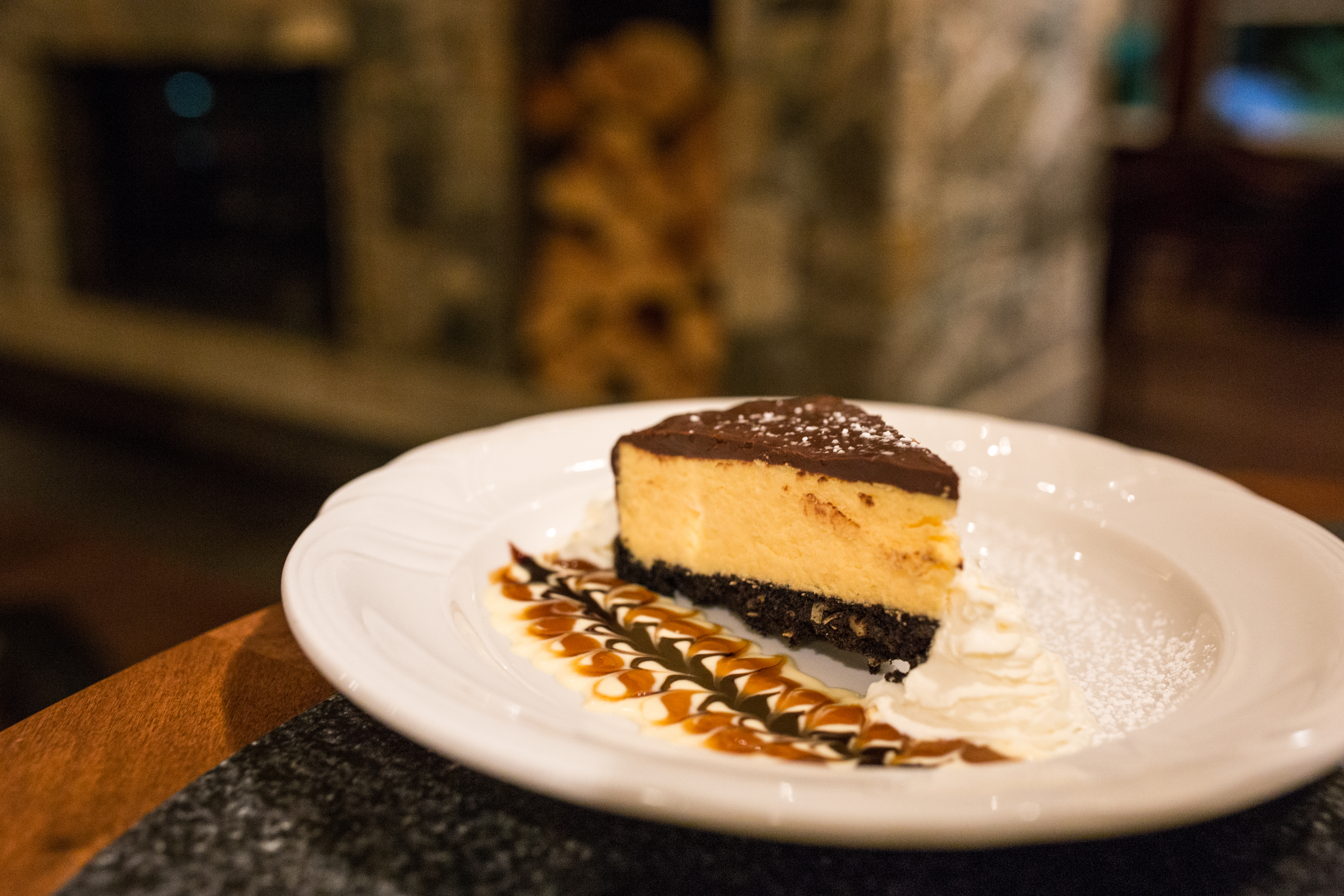 A piece of Nanaimo Bar Cheesecake at Modern Cafe