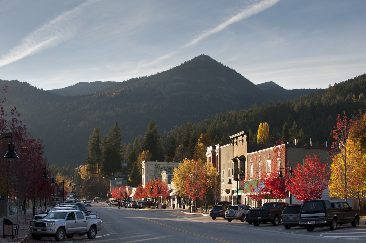 Downtown Rossland in the autumn