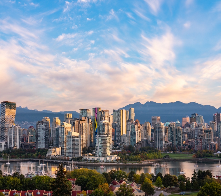 Aerial photo of Vancouver. Skyline.