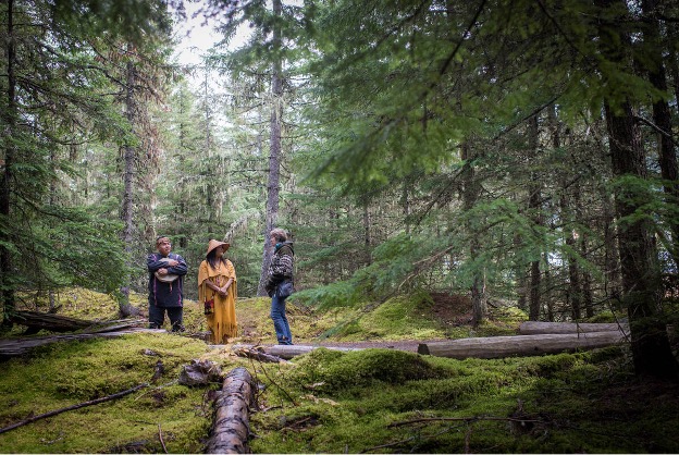 A group on an Indigenous tour in BC